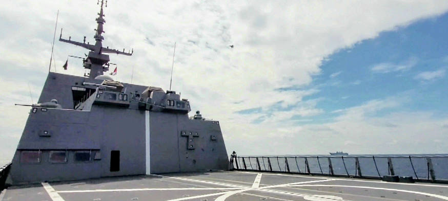 Incoming! Participating ships from the RSN and RAN conducted air defence drills against RSAF F-15SG fighters.