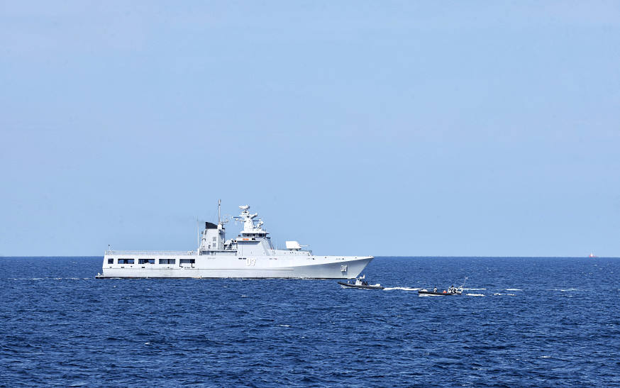 Progressing to the Search & Rescue Exercise (SAREX) serial where both ships launched their respective rigid-hull boats (RHBs) to rescue simulated casualties.