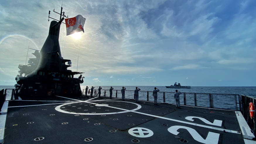 A beautiful day to exercise with our RBN friends - concluding the PASSEX with a sailpast! 