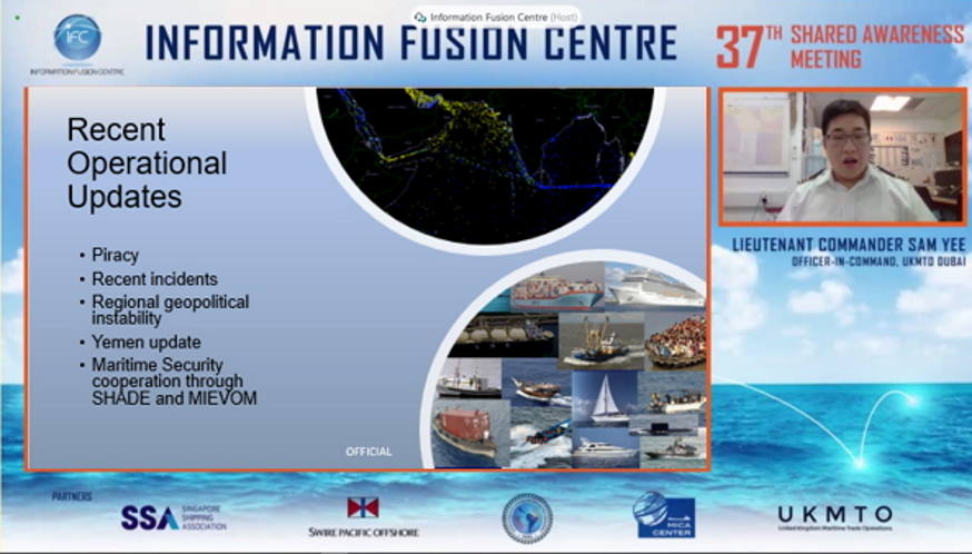 Update on the MARSEC situation in Gulf of Aden by LCDR Sam Yee, Officer-in-Command from UKMTO Dubai.