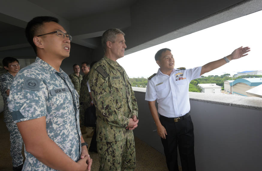 ADM Koehler was given a brief about Changi Naval Base.