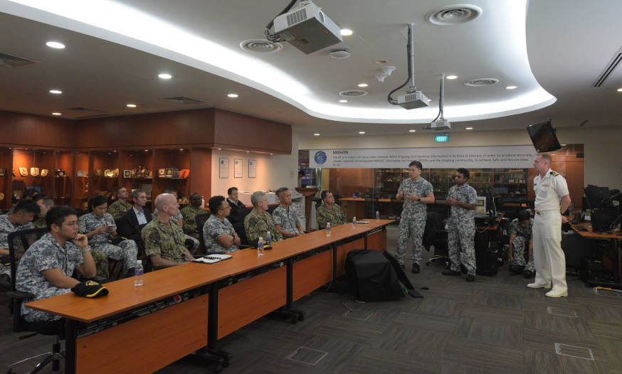 ADM Koehler (4th from left) also visited the Information Fusion Centre (IFC) where he was briefed about IFC's role in ensuring maritime security for the region.