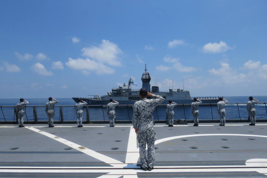 A final salute as the ships conducted a sailpast at the end of the passage exercise.