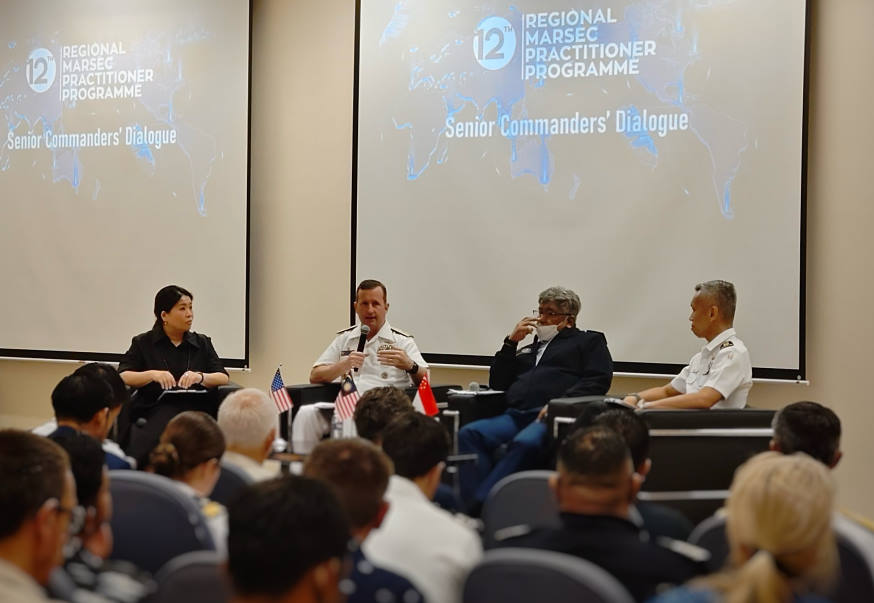 (From left to right) Panel discussion with Prof Christian Bueger from the University of Copenhagen, Mr Andrew Clarke from International Maritime Organisation and Dr Trung Nguyen, Centre for International Law.