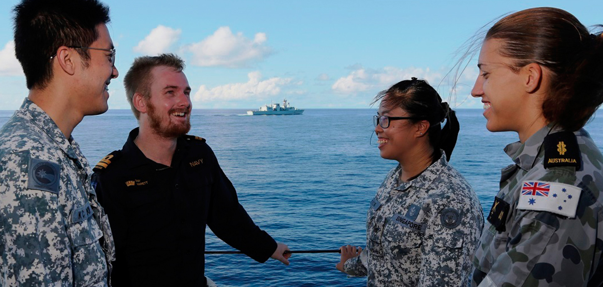 Navy personnel interacting at Exercise Kakadu